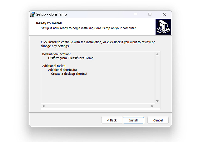 core-temp-install-설치-설정-확인