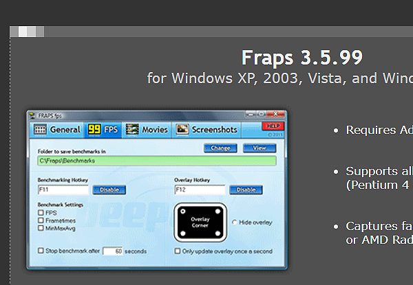 Fraps 다운로드 및 사용법 (게임 프레임 확인 프로그램)