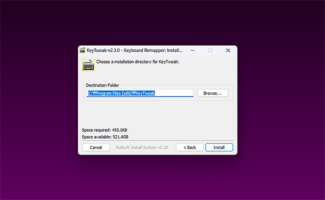 keytweak-설치-위치-선택